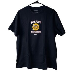 Primark‎ Shinjuku Worldwide T-Shirt Mens Small Black Excellent Crane Graphic Tee